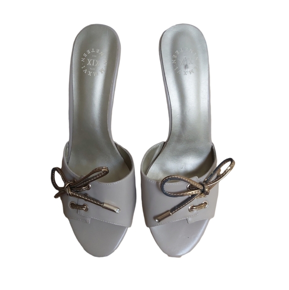 XIX Nineteen Size 9 Beige/cream Heels with Bows - Picture 5 of 11